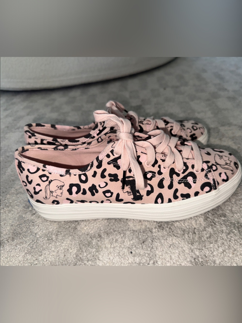 Keds Pink Leopard-Print Canvas Platform Sneakers